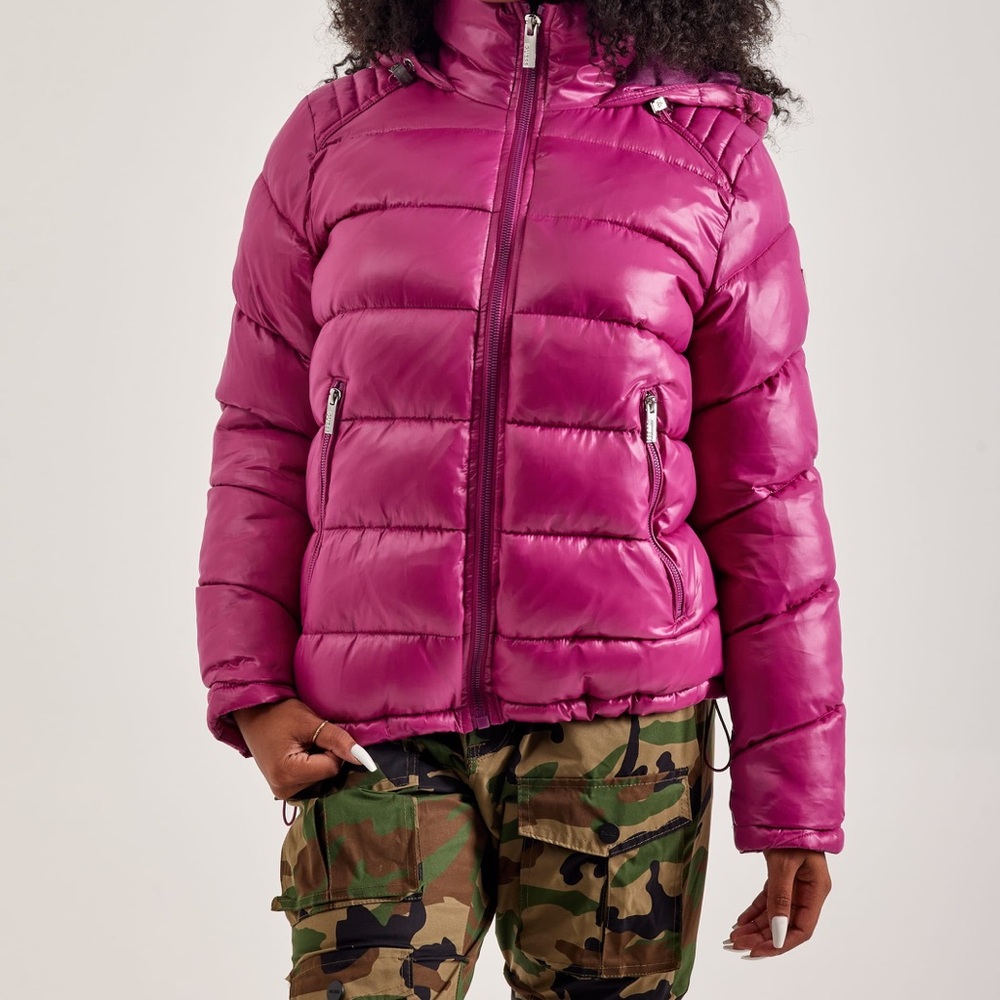 WOMENS GUESS HOODED PUFFER JACKET